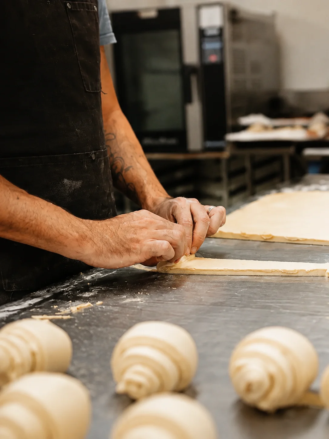 Pastry being prepared in Eddie's kitchen